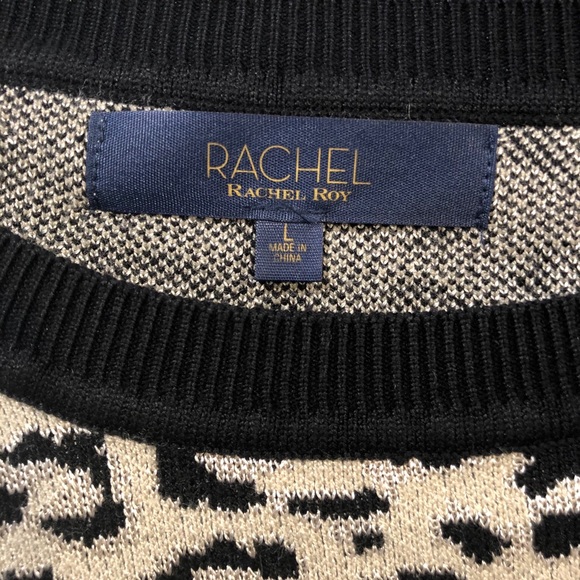 RACHEL ROY • Leo cheetah print sweater LARGE - Picture 3 of 6